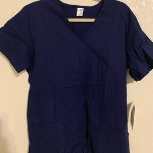 Navy blue scrub top